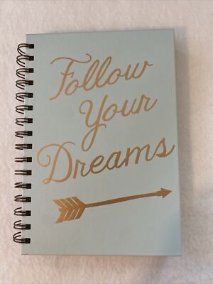 Follow Your Dreams Spiral Lined Pages Journal Mint Green C R Gibson 160 Pg New