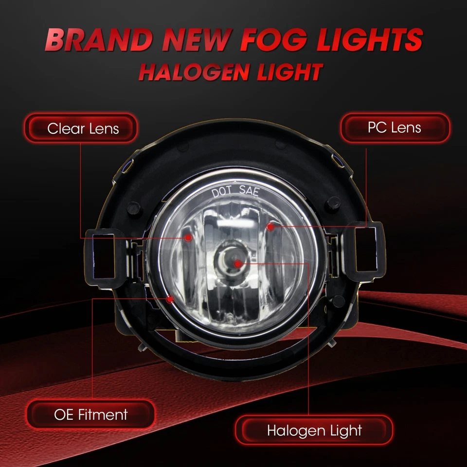 1 par de luces antiniebla parachoques delantero aptas para Nissan Frontier 2010-2017 lentes transparentes Foto 3 de 4