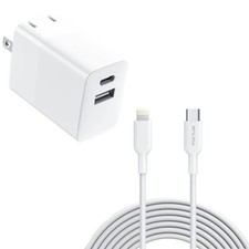 Fast Type-C 38W PD Home Charger 6ft Long Cable USB-C Power Cord for Cell Phones