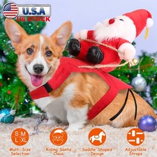 Dog Cats Costume Christmas Santa Claus Pet Clothes Party Dressing Up Outfit