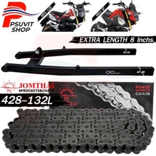 8 inches Extra Swing arm For GROM125 14-20 Black+ JT Chain 428H-132L Black