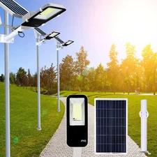 150W Solar Street Light Outdoor Commercial LED Solar Floodlight Road Lamp +Pole
