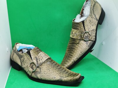 Python Skin Loafers Authentic Vincent Loafers Snakeskin Python Skin Leather Size 10 US 44 ...