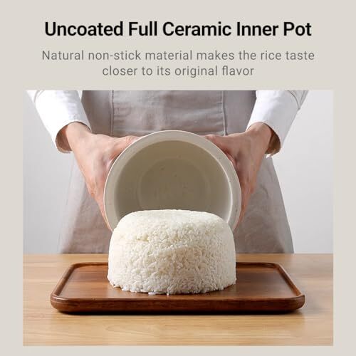Ceramic Rice Cooker FD20SW, 3 Cups Uncooked Rice Cookers with Pure