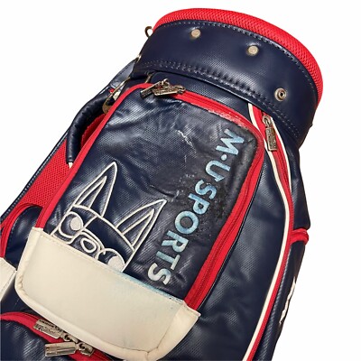 M・U  SPORTS の bag MU SPORTS Golf Bag w/ Cover Red White Blue Multi Pockets Shoulder