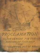 Wanted Poster Pirate Ship Print Distressed Print Treasure Map Reward Ships