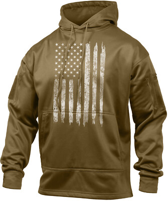 Distressed US Flag Concealed Carry Hoodie American Patriotic Sweatshirt