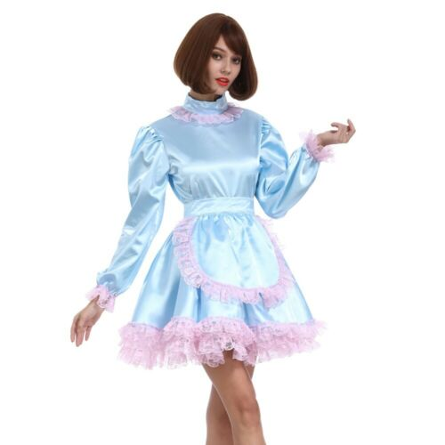 customizableGirl Maid Lockable Satin Dress cosplay costume Tailor-made ...