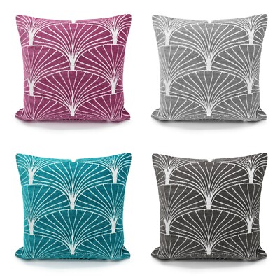 Palermo Fan Effect Mermaid Chenille Cotton Cushion Cover Scatter Cushion Covers