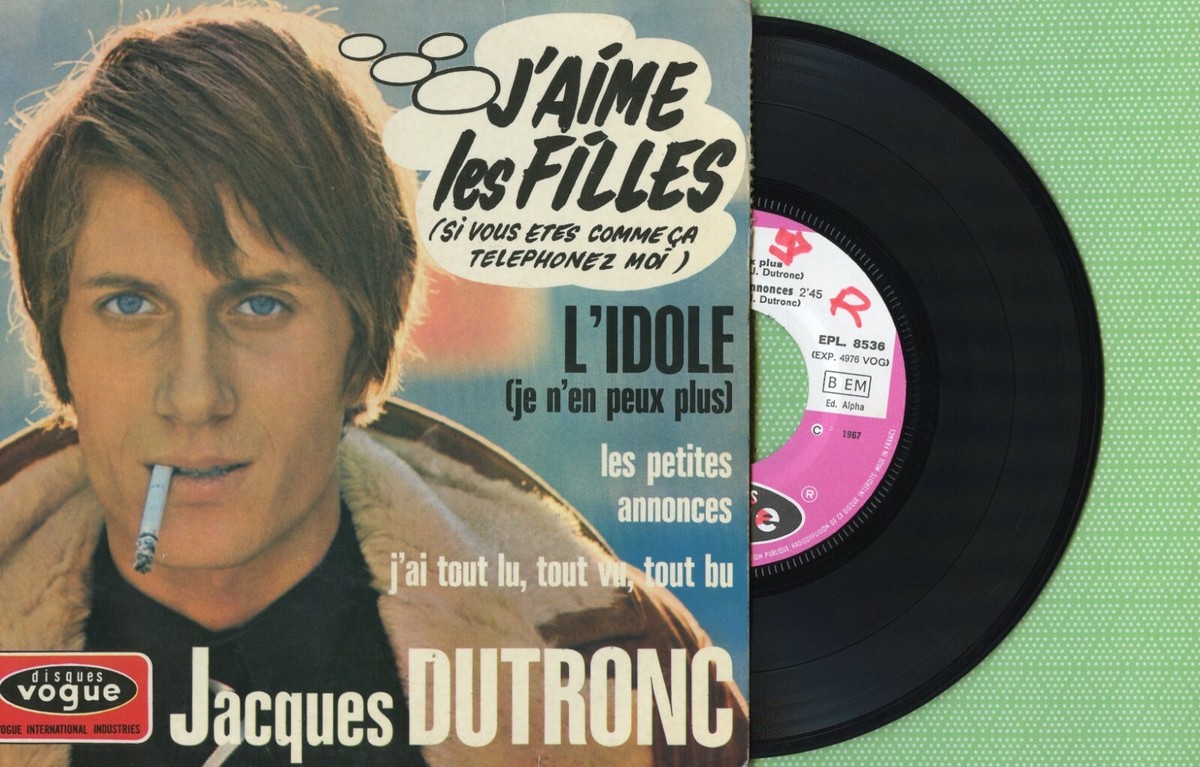 JACQUES DUTRONC / J'aime les filles / VOGUE EPL 8836 Press France