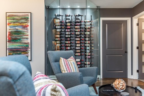 Sleek Metal 9-Bottle Wine Rack - Easy Access Wall Storage in Chrome Luxe - Picture 7 of 11