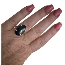 Crown of Psilomelane Solid 925 Sterling Silver Ring 7.5