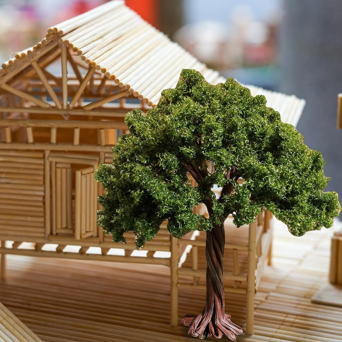 Green Model Trees Fake Trees Plastic for Landscape DIY Crafts