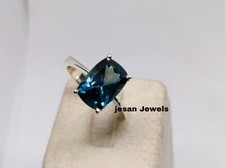 London Blue Topaz Ring,925 Sterling Silver Ring,Handmad Ring,Gift Ring