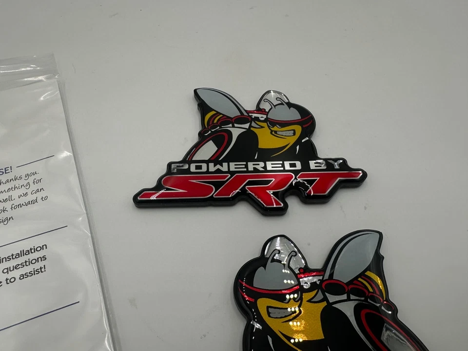 Dodge Challenger Charger 300 Powered By SRT Angry Bee Fender Emblem Decal Badge - Image 2 of 4