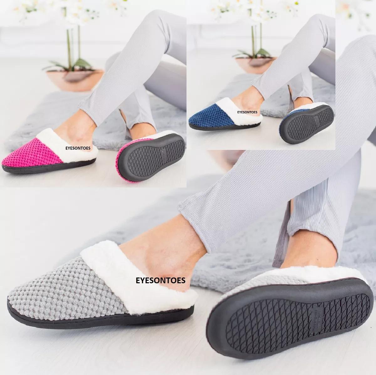 Womens Fuzzy Plush House Slippers Comfy Open Toe Non Slip Bedroom Slid Shoes  Indoor Outdoor Shoes, Save Money On Temu