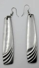 VTG ? SIGNED FAITI? black silver tone LONG pair pierced Earrings Costume Jewelry