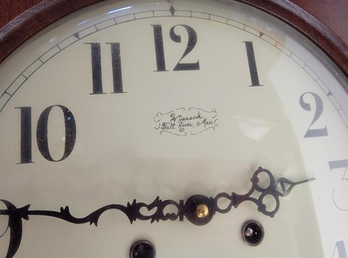VTG Wuersch Chatham Cherry Top Hinged Bezel Wall Clock 311-2620 SERVICED - Picture 4 of 4