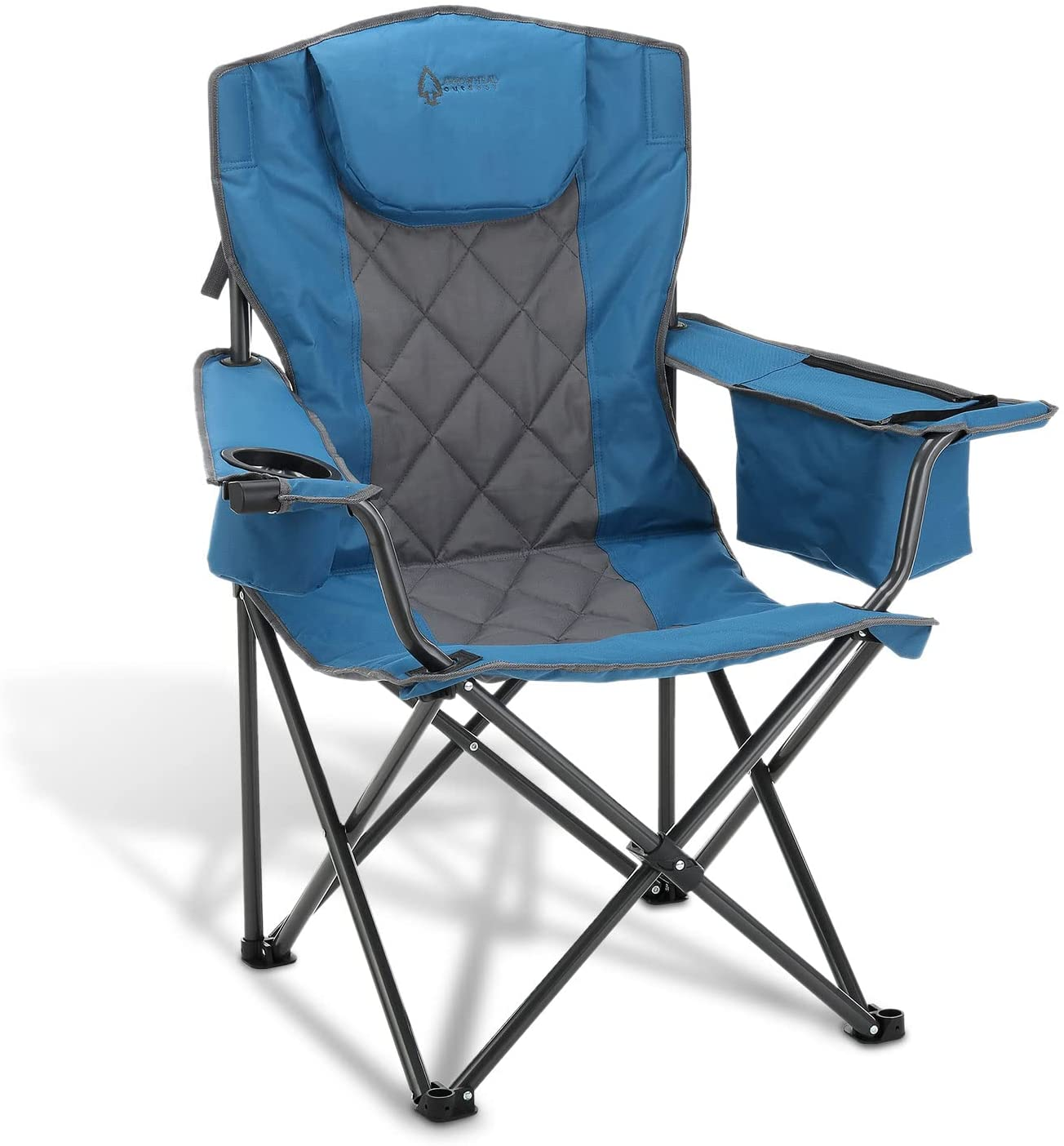 kingcamp folding quad chair with lumbar support and armrests
