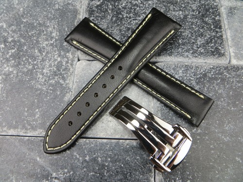 18mm Calf Leather Strap Black Watch 