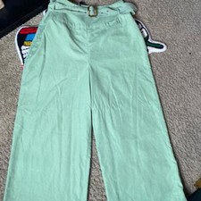 PRETTYLITTLETHING WIDE LEGGED SAGE GREEN PANTS