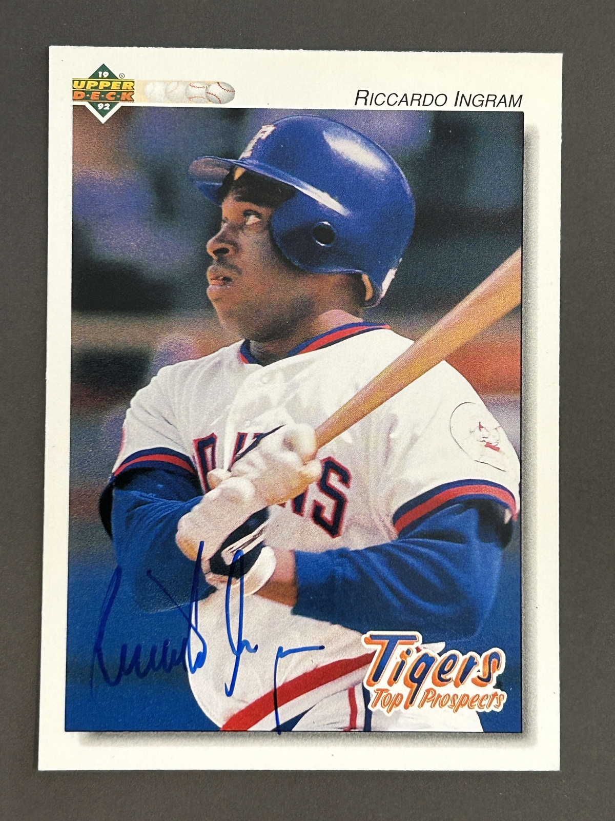 Riccardo Ingram Autograph Signed 1992 Upper Deck Minors Tigers