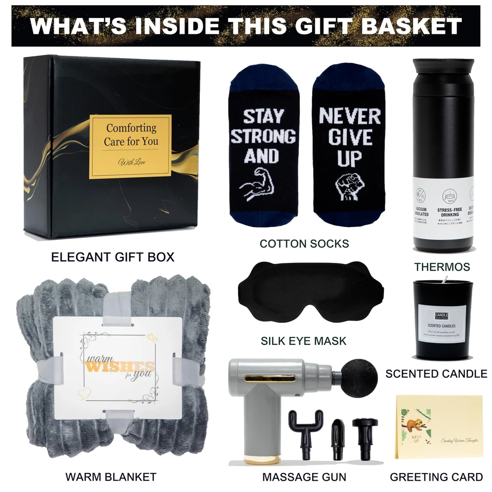 Get Well Soon Regalos para Hombres, Get Well Soon Cesta de Regalo para Hombres, Paquete de Cuidado para... Foto 2 de 4