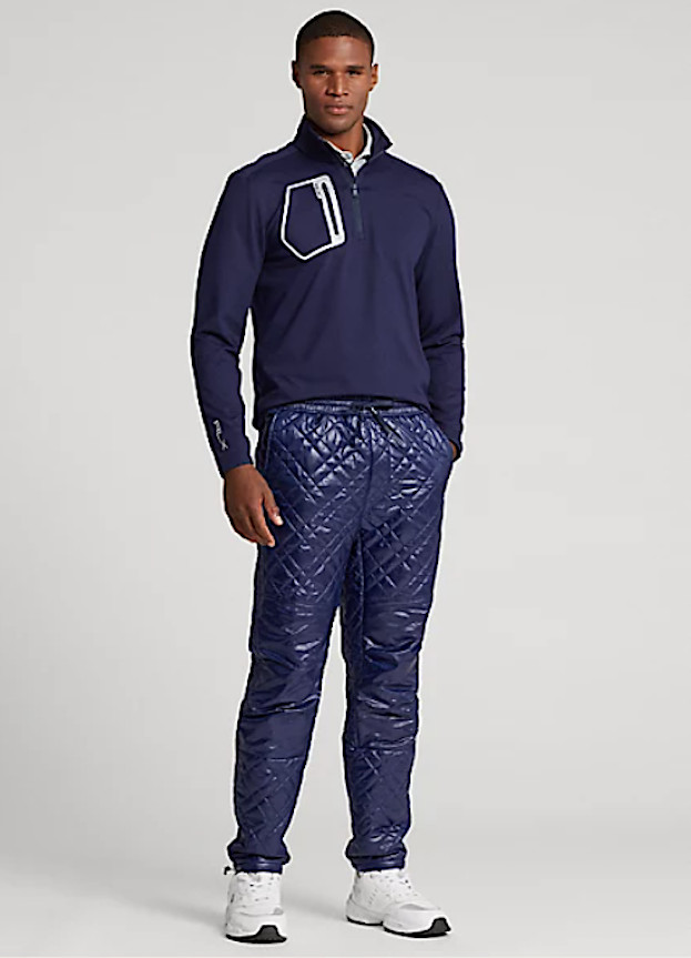 RLX Ralph Lauren Мужские темно-синие облегающие водоотталкивающие стеганые брюки Размер M NWT 298$