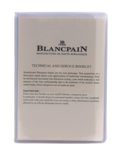 Blancpain Technical & Service Booklet Manual