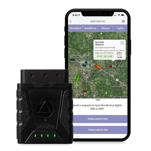 No Monthly Fee - LandAirSea Sync Real Time 4G LTE GPS Tracker for