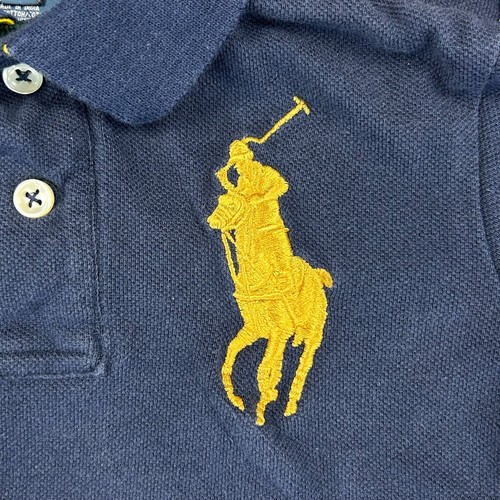 VINTAGE Polo Ralph Lauren Shirt Boys 4 Blue Gold Big Pony Crest Sailing Youth - Picture 4 of 9