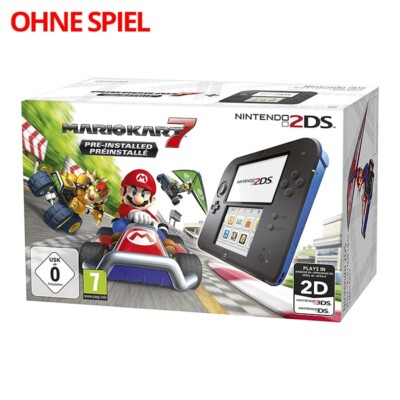 Nintendo 2DS - Konsole #schwarz-blau Mario Kart 7 Edition ohne Spiel mit OVP