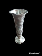 Silver Plated WMF-IKORA Trumpet Vase With Etching Design. 8.5" x 3.5".