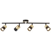 Brilliant Lampe Maribel Spotrohr 4Flg Messing GebüRstet/Schwarz | 4X PAR51, GU10