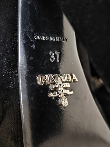 PRADA women black velvet platform shoes EUR 37 |UK 4 |Us 7 - Picture 10 of 12