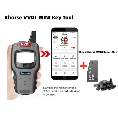 Xhorse VVDI Mini Key Tool Remote Chip Cloner Generator + 10pc VVDI  Super Chip