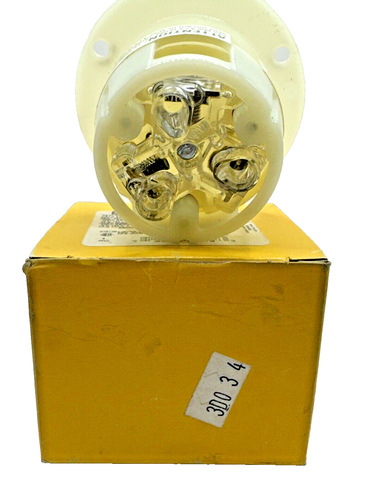 Hubbell HBL2315 Twist-Lock, Flanged Inlet, 20A 125V L5-20P Plug Outlet Cord New - Bild 2 von 4