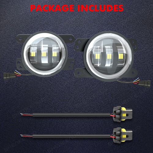 7" Round Headlights + 4" Fog Lights Combo Kit For Jeep Wrangler JK 2007-15 4PCS - Picture 14 of 20