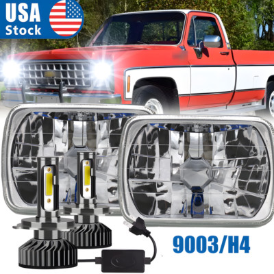 For Chevrolet C10 C20 C30 K10 K20 K30 100W 7x6 inch LED Headlight High Low Beam