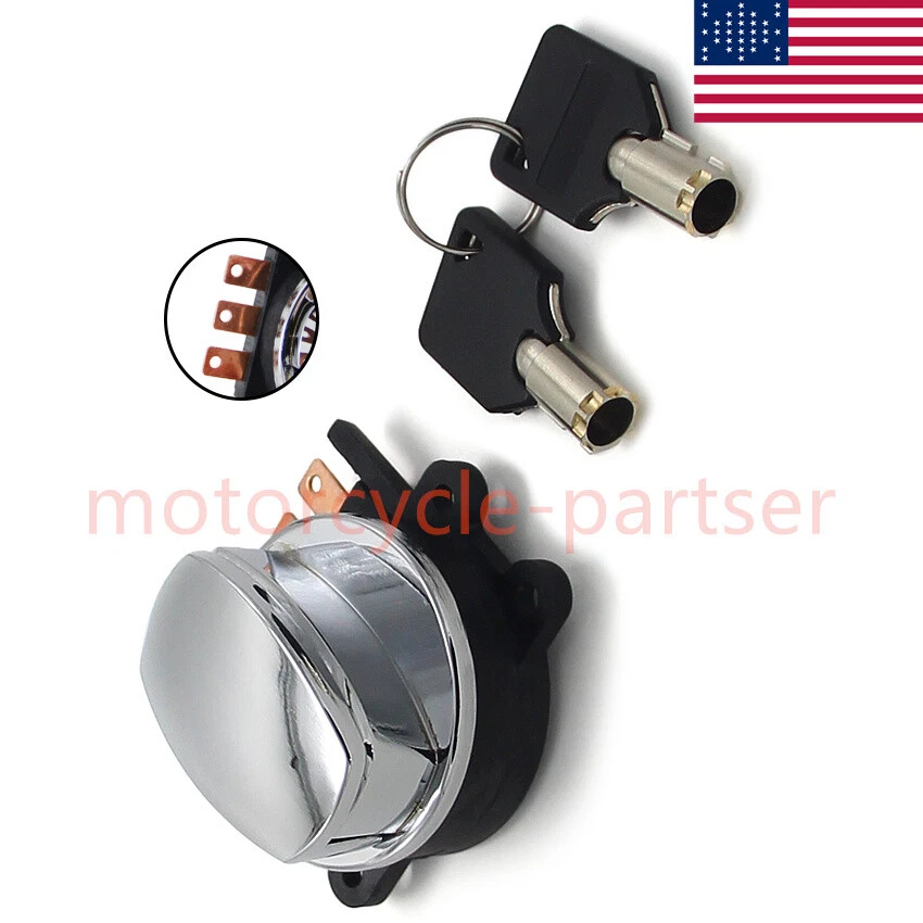 Kit de interruptor de llave de encendido cromado para Harley-Davidson 71450-04 FXCW ROCKER 2008-09 Foto 4 de 4