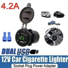 12V Car Cigarette Lighter Socket Splitter Dual USB Charger Power Adapter Outlet