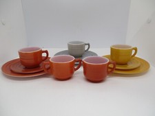 Vintage 11 Pc Hazel Atlas Childs Little Hostess Party Sierra Set-Gray/Yellw/Rust