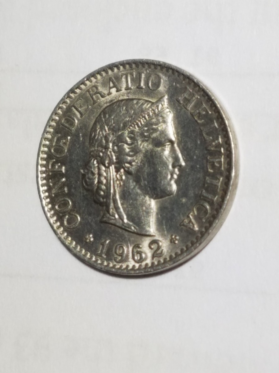 Rare Swiss Coin Currency 10 Rappen Switzerland 1962 Confœderatio Helvetica