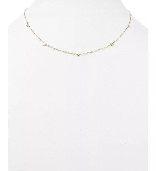 Collar de celebridades para mujer enchapado en oro amarillo de plata 925 real estación de cinco estrellas Foto 2 de 4