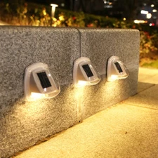 Outdoor Solar 8 LED Wall Lights Path Garden Patio Pathway Stairs Step Fence Lamp