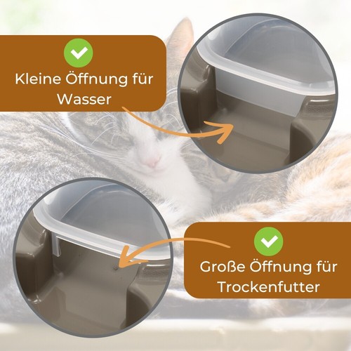 2x Futterspender 2in1 Wasser Spender Futter Automat Hunde Katzen 700 ml - Bild 4 von 6