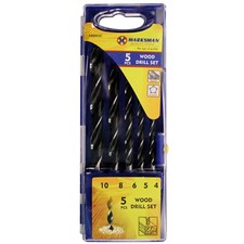 5PC WOOD DRILL BIT SET HEX SHANK AUGER 4MM 5MM 6MM 8MM 10MM  IN CARRY CASE