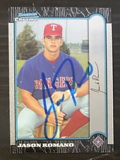 1999 Bowman Chrome #376 Jason Romano Texas Rangers Signed Card Autographed
