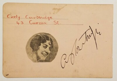 CICELY COURTNEIDGE WILL FYFFE DEBROY SUMMERS AUTOGRAPHED 5'' X 3.25'' INDEX CARD 