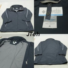 Columbia Jacket Womens XL Gray Crop Sleeves Full Zip Bugaboo Waterproof Breathe